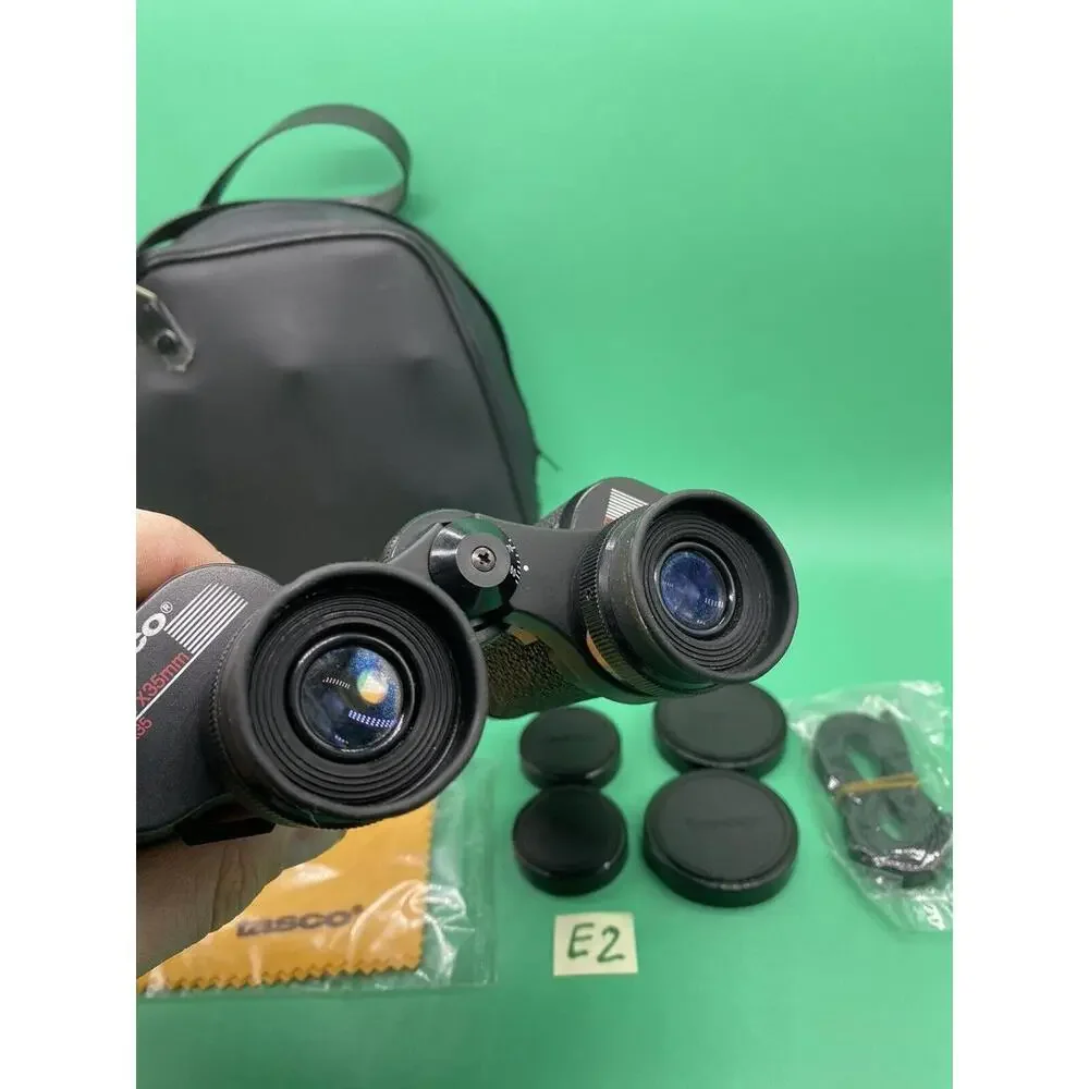 Tasco Binoculars 7x35mm 15-7x35 Case,Lens Cap Zip Focus Cleaning Cloth,Manual